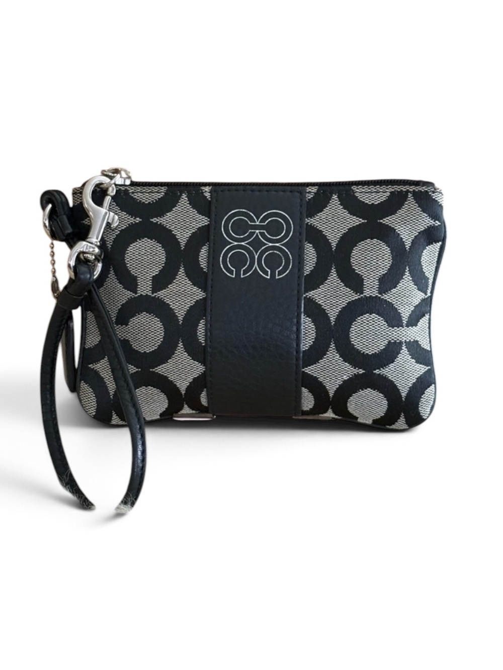 Coach Signature Black and Gray Wristlet
